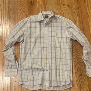 Lacoste Men's Light Blue Checkered Dress Shirt